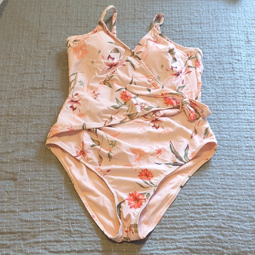 Floral Pink Kids One Piece Swimsuit